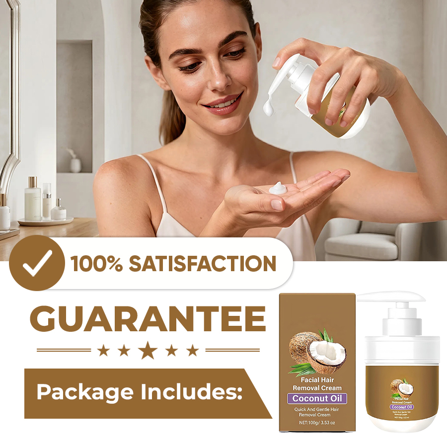 Gentle Coconut Oil Hair Removal Cream satisfaction guarantee